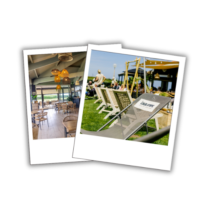 terrasse du restaurant La Chaloupe face à l’océan sur la plage des Cavaliers à Anglet